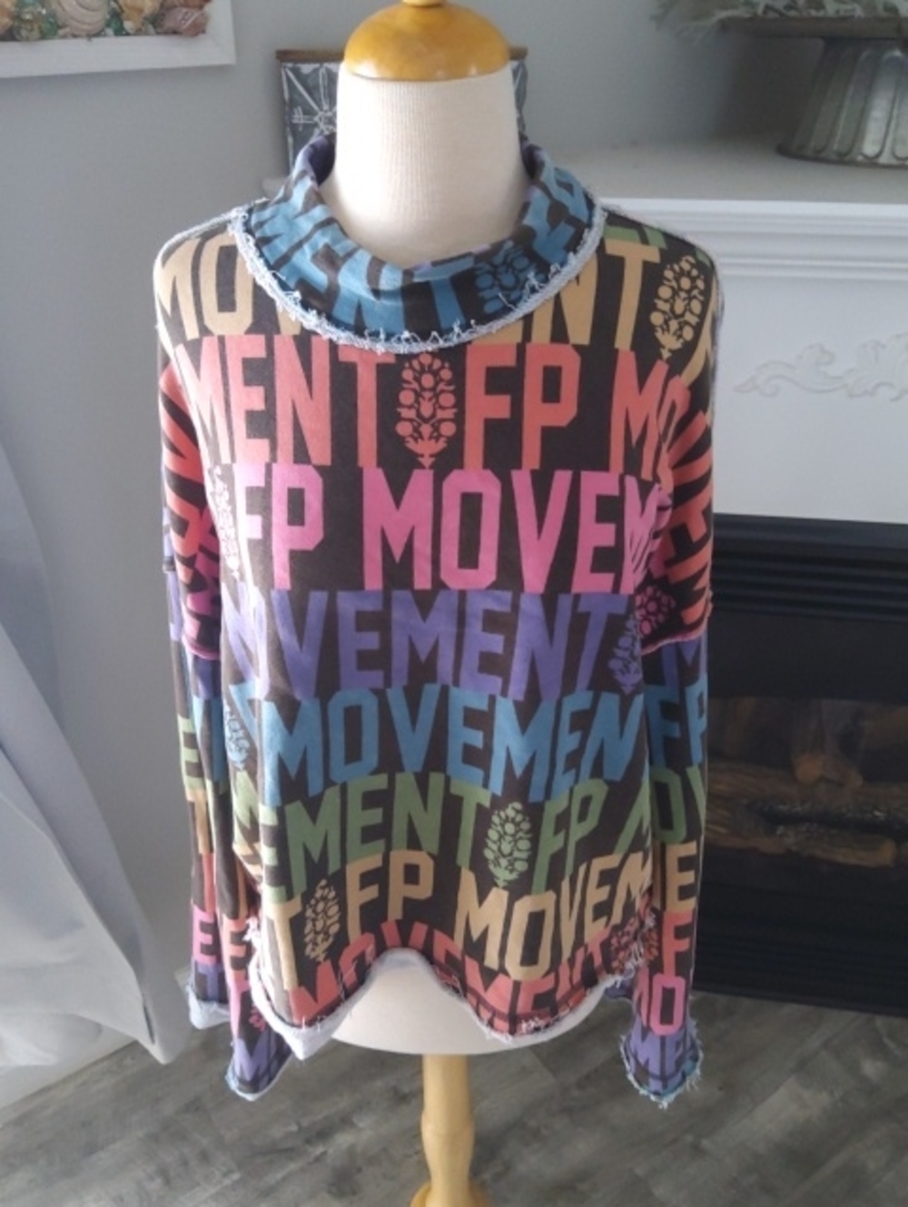 Free People Movement Multicolor Graphic Pullover Sweatshirt Size Small